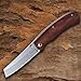 Oerla EDC Small Pocket Folding Knife with Rosewood Handle Razor Style Every Day Carry Survival Tactical Camping Hunting Folding Knives