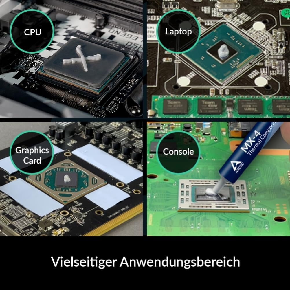 ARCTIC MX-4 (4 g) - Premium Performance Wärmeleitpaste für alle Prozessoren (CPU, GPU - PC, PS4, Xbox), sehr hohe Wärmeleitfähigkeit, Lange Haltbarkeit, sichere Anwendung, Nicht leitend 6