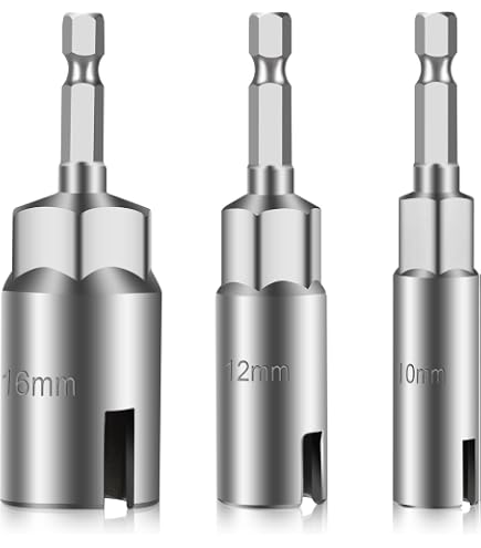 Yoliko 2-Piece Wing Nut Driver Set – 1/4", 5/16", 3/8" Sizes, 1/4" Hex Head For Drills – Fast Installation For Panel Nuts & Screws