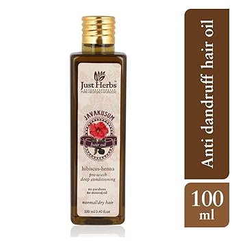 Just Herbs Javakusum Hair Oil for Men & Women, Controls Dandruff, 100% Natural, Certified Organic Ingredients - 100 ML