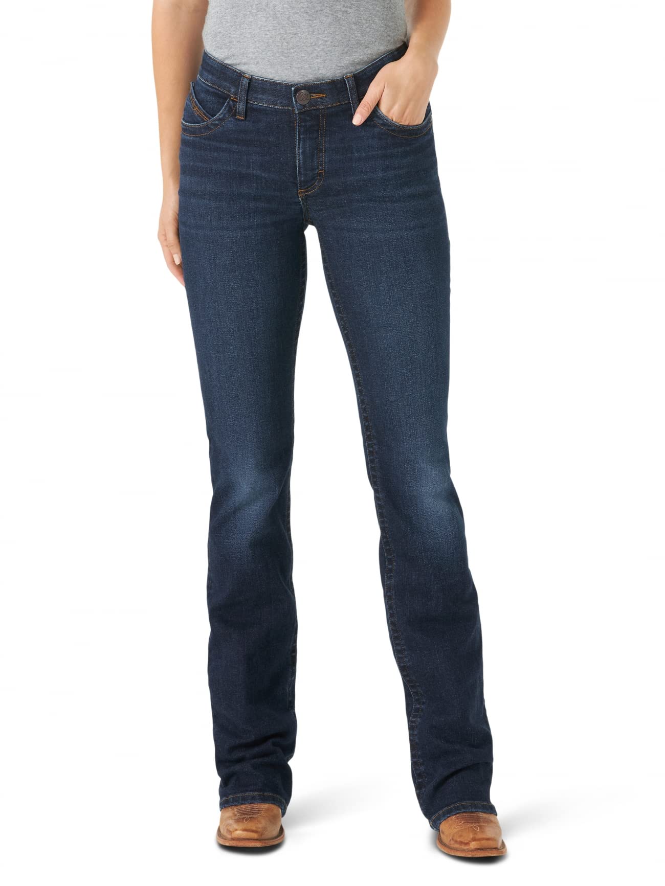 Wrangler Willow Mid Rise Performance Waist Boot Cut Ultimate Riding Jean, Maggie, 9-36 Image