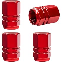 4pcs Red Aluminum Valve Caps For Cars Cars Truck Motorcycle New