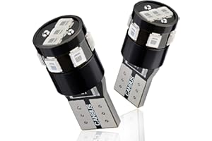 Antline 194 168 2825 W5W T10 LED Bulbs Brilliant Red, Ultra Bright Error Free 9-SMD 2835 Chipsets Replacement for Car Interior Dome Map Door Courtesy License Plate Lights (Pack of 10)