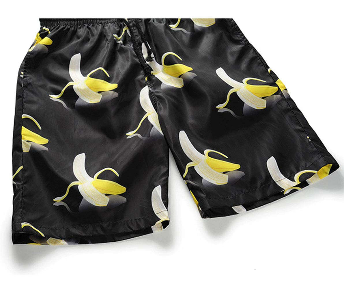 Ophestin Men Swimming Trunks Board Shorts - Quick Dry Beach Shorts with Fun Print Tropical Swim Trunks
