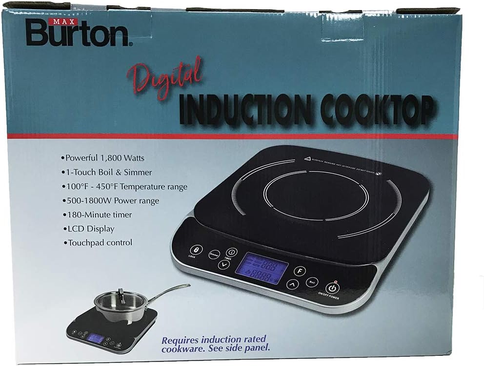 Max Burton #6450 Digital LCD 1800 Watt Induction Cooktop Counter Top Burner: Kitchen & Dining