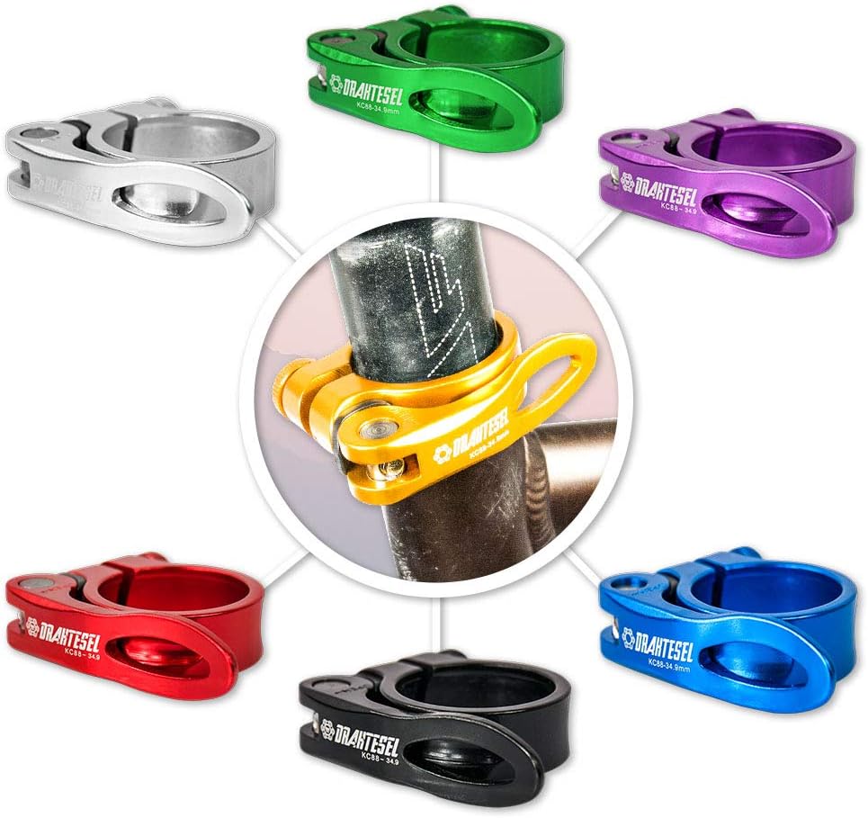Drahtesel Bike Quick-Release Tensioner, Seat Post, Saddle Clip, Saddle Clamp, Clamp Collar, Seat Post Clamp, Quick Release in 28.6 mm, 30.2 mm, 31.8 mm, 34.9 mm