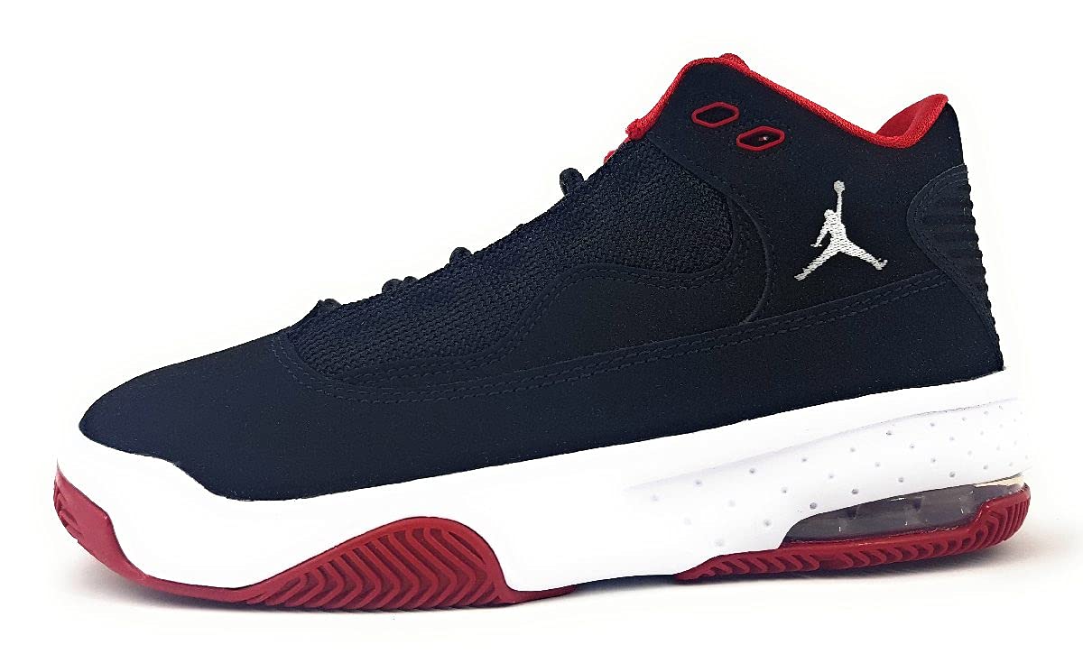Jordan Max Aura 2 Big Kid Shoes, Black/White-Gym Red CN8094-016, Size 7y US Image