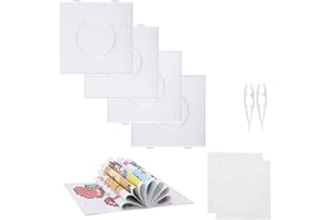 Vytung Fuse Beads Boards,4 PCS 5mm Large Square Clear Plastic Pegboards with 130 Patterns 2Pcs Beads Tweezers and 2Pcs Ironin