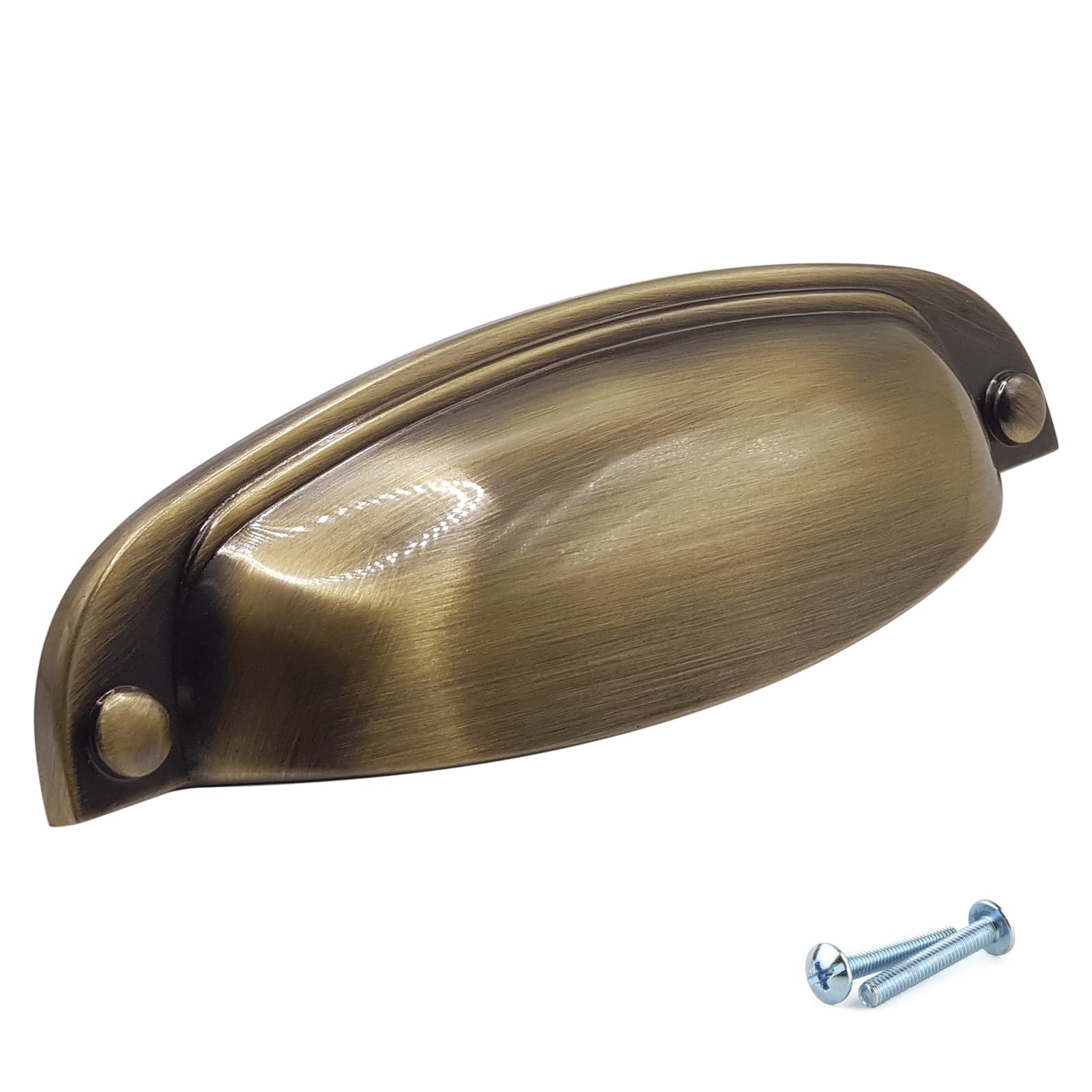 M4TEC Shell Cutter Kitchen Cabinet Door Handles Cupboard Drawer Bedroom Furniture Pull Antique Brass VD8 Series: Distance 96 mm Pack of 10