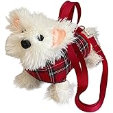 Cute Dog Plush Crossbody Bag for Women, Cute Furry Fuzzy Dog Western Highlands Backpack Kawaii Stuffed Animal Shoulder Bag