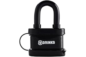 BRINKS - 40mm Laminated Steel Weather Resistant Padlock - Vinyl Wrapped and Chrome Plated with Hardened Steel Shackle(Color May Vary)