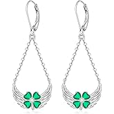St Patricks Day Accessories Clover Earrings For Women Sterling Silver Shamrock Earrings Celtic Knot Dangle Jewelry Valentine Mothers Day Irish Shamrock Gifts