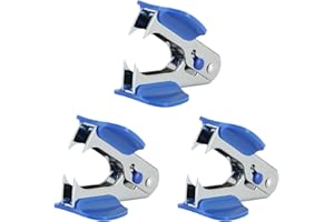 LVVXIXI 3 Pack Staple Puller Remover Tool for School Office Home, Steel Jaws Comfort Grip Removers (Blue)