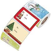 250PCS Christmas Gift Tags, Christmas Name Tag Stickers, Self Adhesive Gift Wrapping Presents Labels for Cards Envelope Weddi