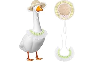 Porch Goose Pastoral Style Outfit, Summer & Autumn Goose Statue Suit with Hat & Bib Countryside Pet Cat Dog Costume Clothes f