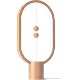 Leisure Stay Heng Balance Table Lamp, LED Magnetic Lamp，Creative Design,Bedside Light with Touch Dimmer, Eye-Care Table Light for Bedroom(Wood)