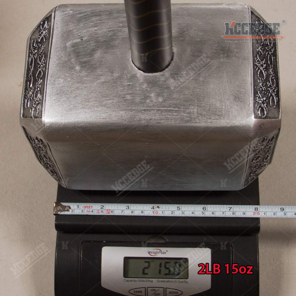 Avengers Endgame 17 Inch Large Adult Size Thor's Hammer PU Foam Thunder Hammer Toy Collectors Cosplay Prop Fancy Replica Weapon Silver Grey: Clothing