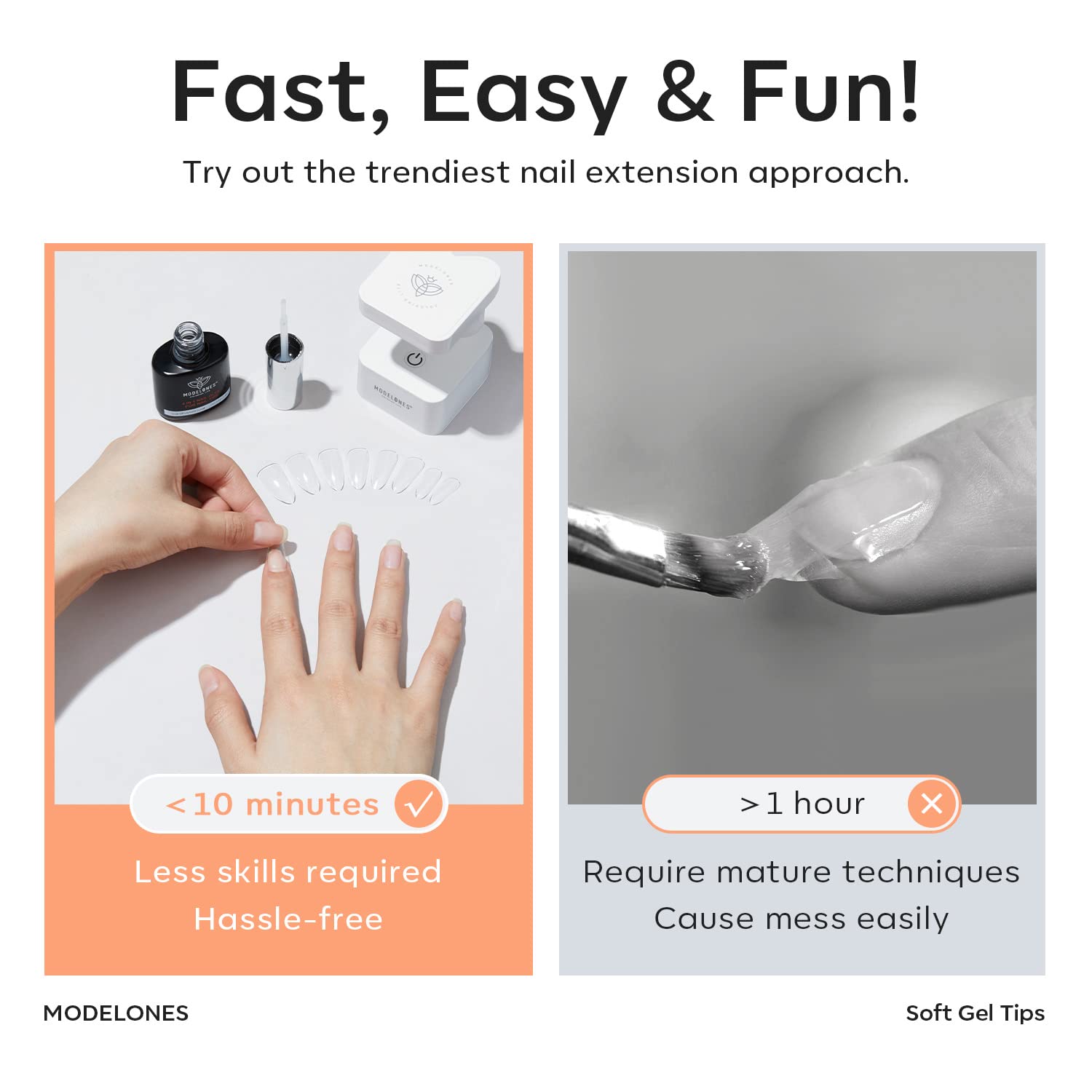 Modelones Short Coffin Nail Tips - 500Pcs Fake Nails Gel Tips Half Matte Full Cover No Filed Stronger Press on for Manicure Extension Art DIY Salon 10 Sizes - Image 6