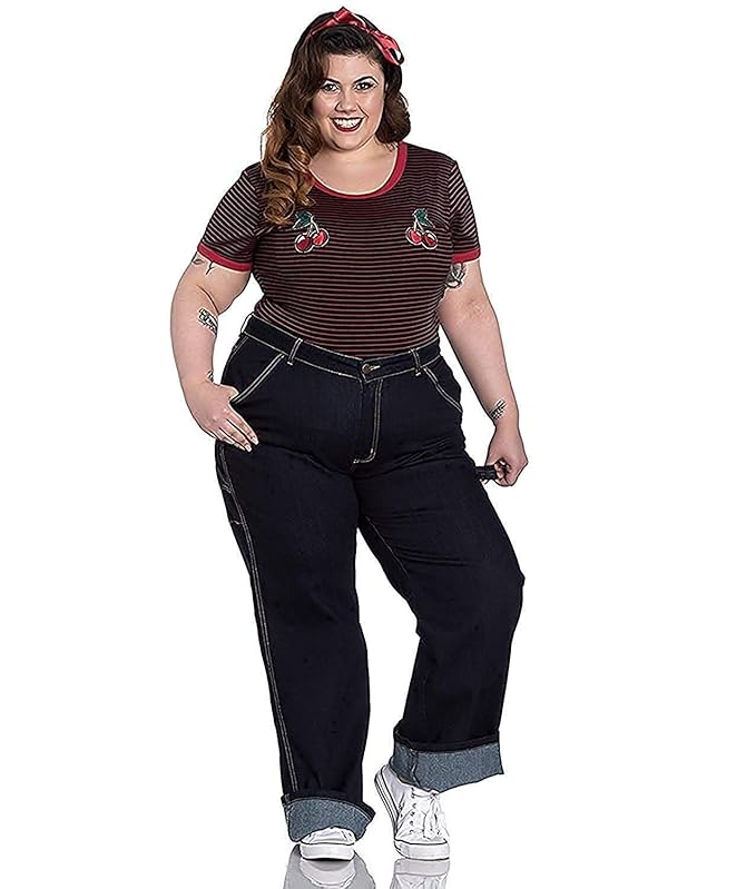 Hell Bunny carpintero 40s Estilo Rockabilly vaquero - Azul, UK 8 ...