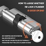 Bwintech 70mm Nickel Euro Cylinder Lock 35T/35 Thumbturn 3 Keys Anti-Pick view 4