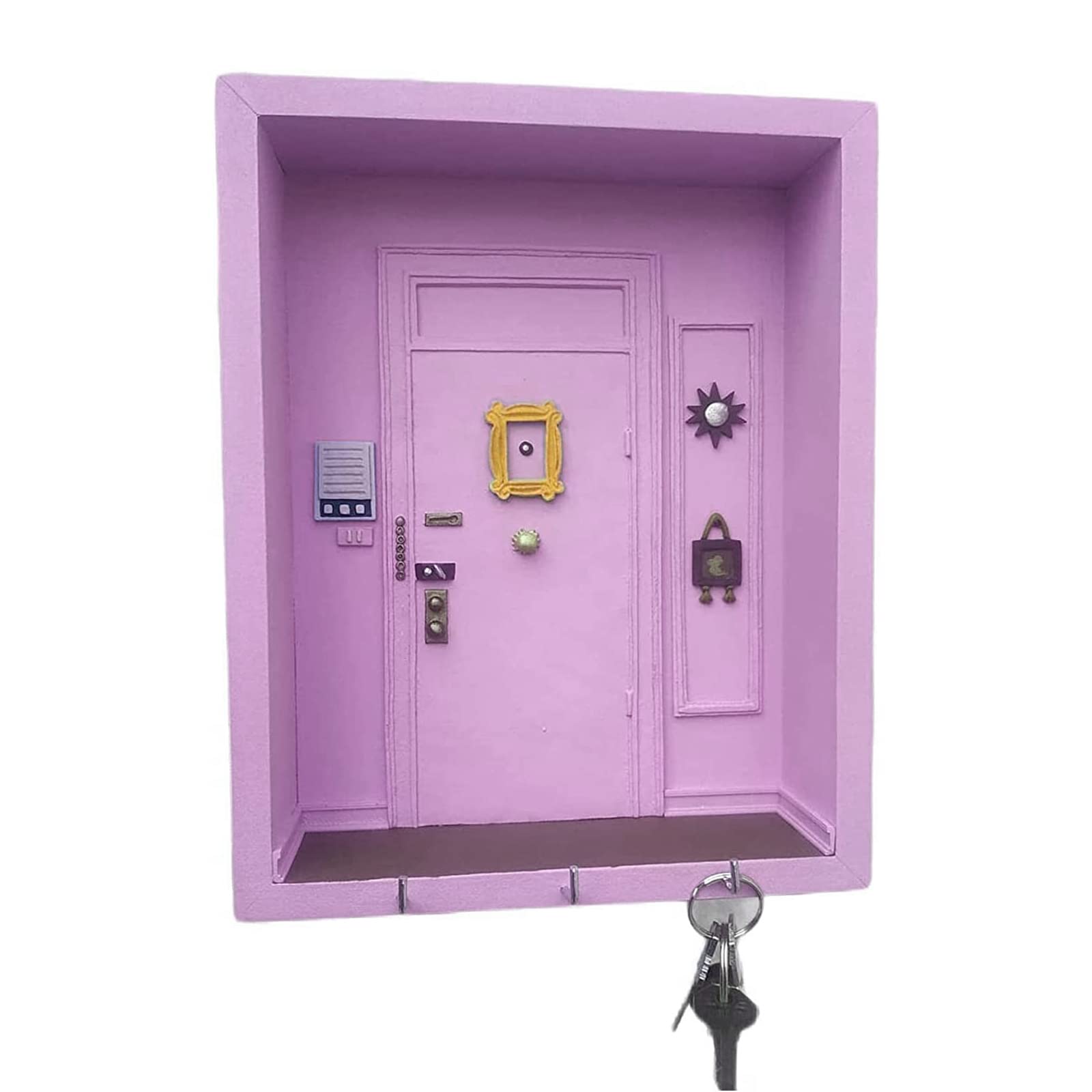 Friends Monica's Door Wall Key Holder, Handmade Friends Key Hooks Personalized, Vintage Home Decor for Wall Best Gift for Lovers of The Show