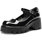 DREAM PAIRS Women's Mary Janes Shoes Platform Dress Low Heel Chunky Pumps Round Toe Ankle Strap Pumps Shoes Oxfords Esther