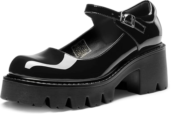 DREAM PAIRS Women's Platform Mary Jane Shoes Pumps | Medium and Wide Widths,2.6-Inch Low Block Heel,Ankle Strap,Round Toe,for