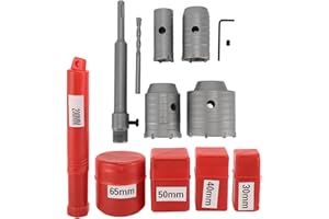 Concrete Hole Saw Kit Tungsten Steel Masonry Hole Cutter SDS Plus Shank Wall Drilling Tool for Brick Concrete Cement Stone Ti