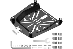 Motorcycle Top Case Mounting Plate, Aluminum Alloy Base Plate Mounting Bracket Include Needing Hardware, Quick Release Tail Baseboard Universal for LESANM 55L Motorcycle Aluminum Top Case
