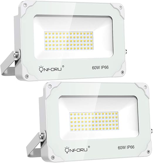 Onforu 60W Foco LED Exterior (2 Pack), 6000LM Super Potente ...