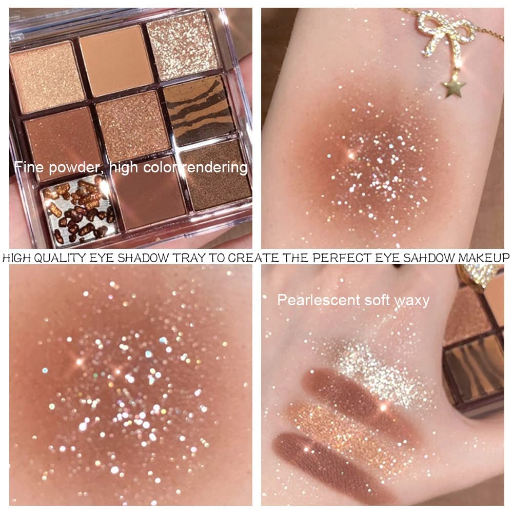 AMY'S DIARY Dark Brown EyeShadow Palette, Copper Eyeshadow glitter brown matte Shimmer Makeup,Hazel Eyes Eyeshadow Palette,smokey eye eyeshadow palette waterproof Long Lasting