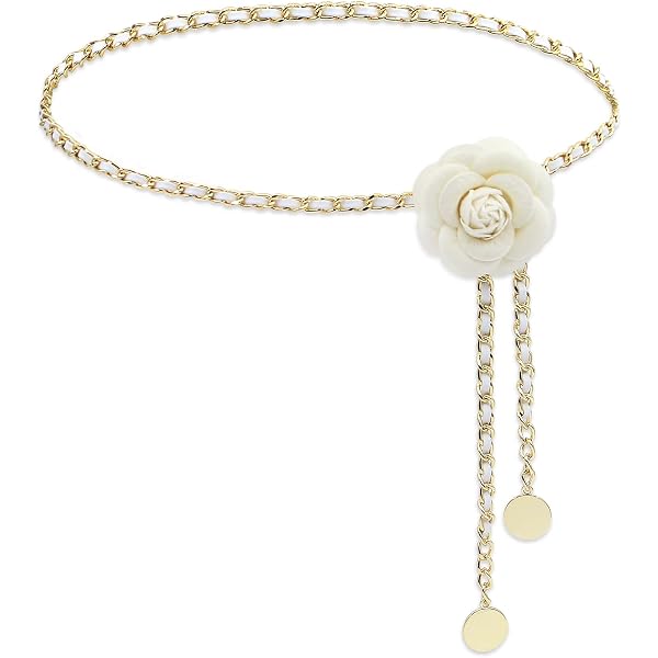 Amazon.com: Silk Camellia Flower Waist Chain for Women Girls  display picture 3
