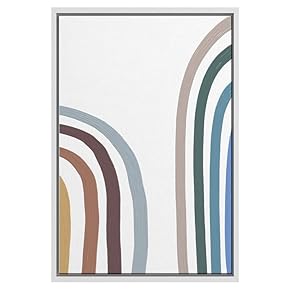 SIGNWIN Framed Canvas Wall Art Nordic Rainbow Canvas...