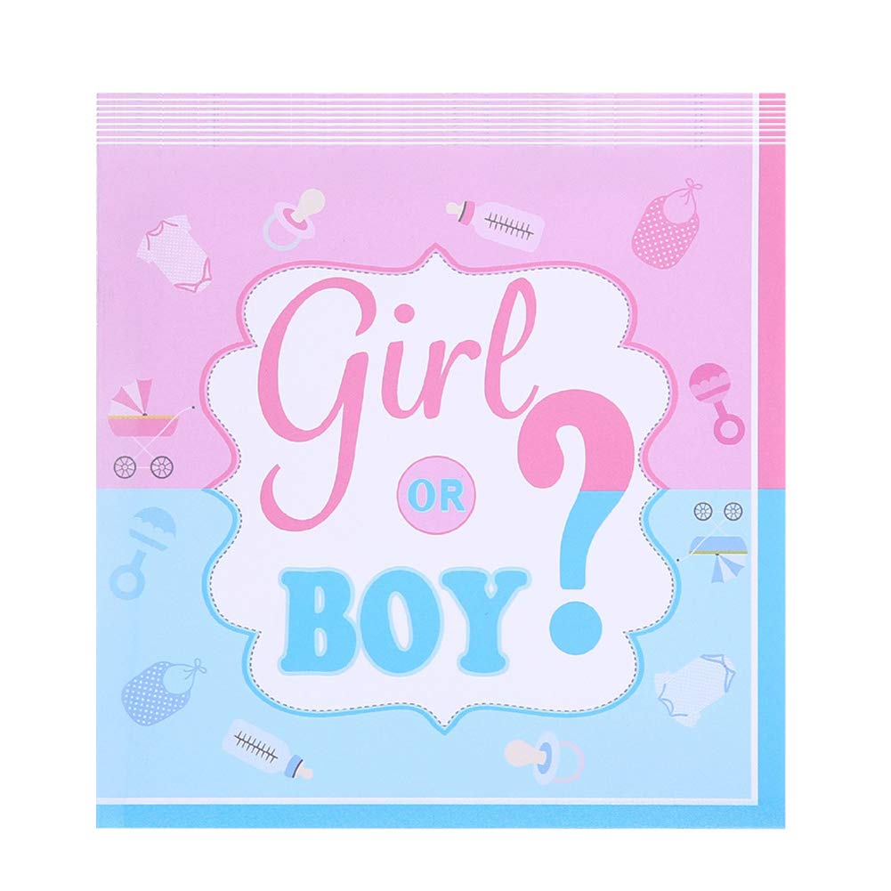 Gender Reveal Party Supplies Plates and Napkins Set, Baby Shower, Children\'s Party Boy or Girl Pink & Blue Birthday Party