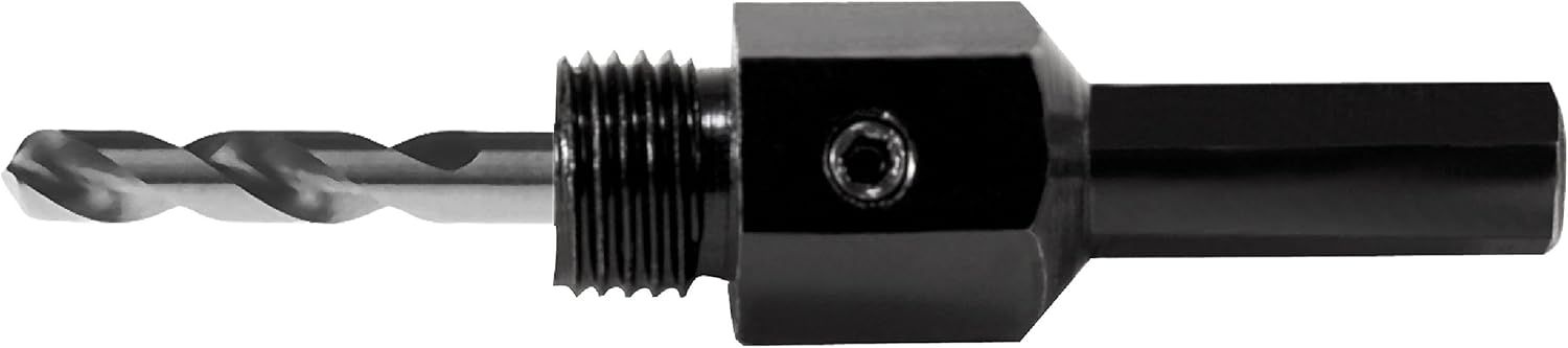 Ruko HSS Arbor Holder Including Pilot Drill Bit, M 16 x 1.50mm, Bright Finish, 12.0 mm Shank Diameter, R128214