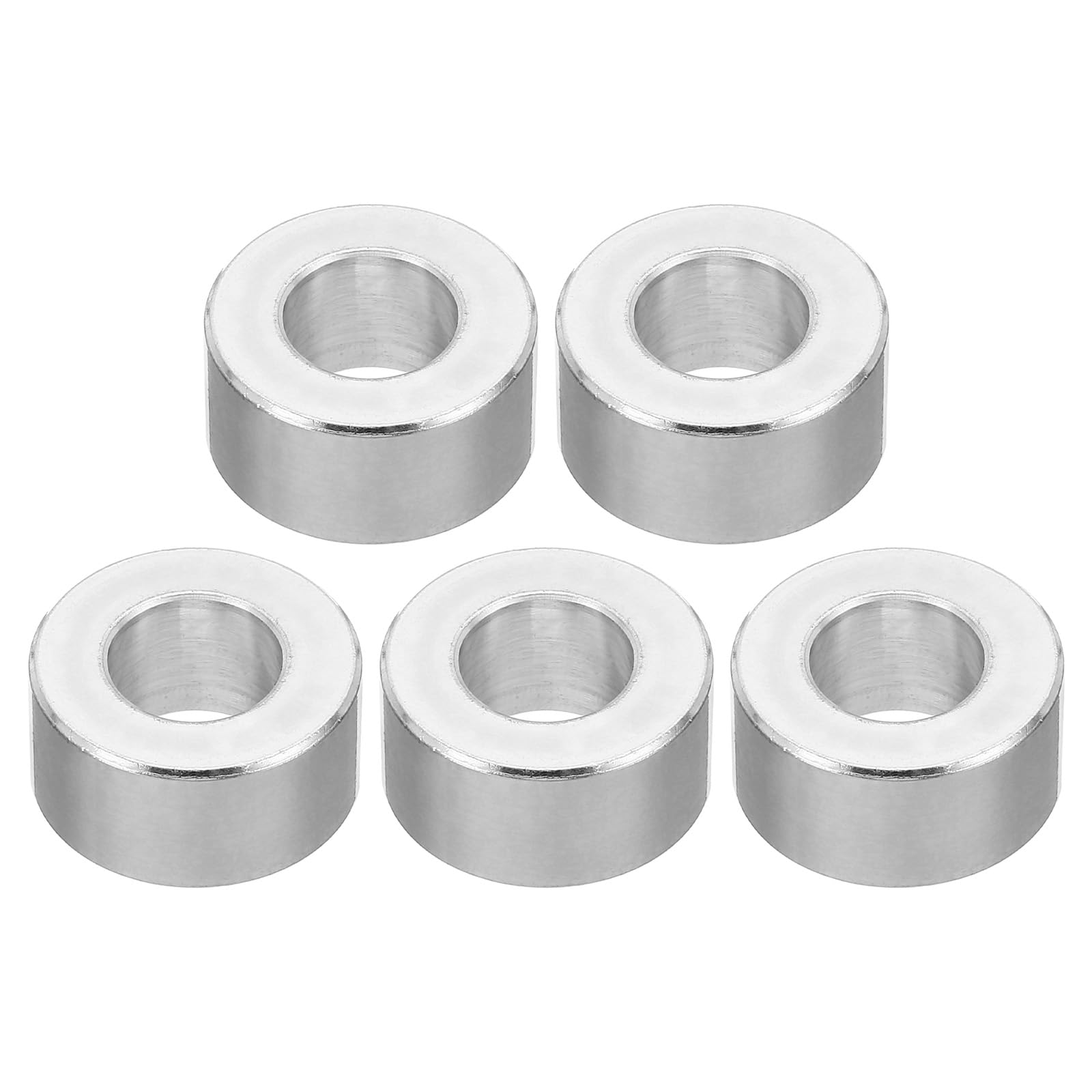 PATIKIL M10 Aluminum Spacers,5Pcs Metal Spacer Aluminum Round 10.5mm ID x 20mm OD x 10mm L Thickness Aluminum Spacer Screw Standoff for 3/8" M10 Screw Bolt