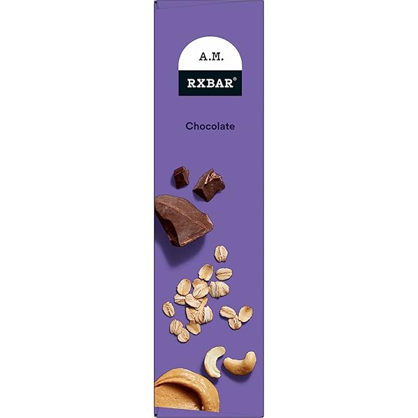 RXBAR A.M. PROTEIN BARS, GLUTEN FREE SNACKS, BREAKFAST SNACKS, CHOCOLATE, 9.7OZ BOX (5 BARS)