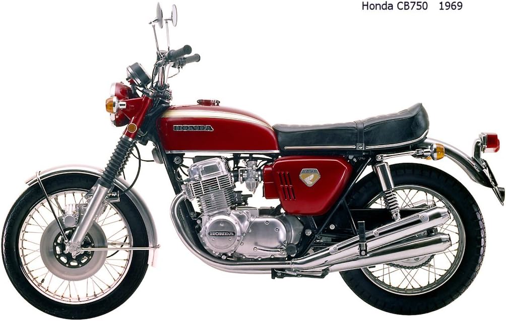 Honda CB750 1 1969 on Canvas & Framed 16 X 12 Inch