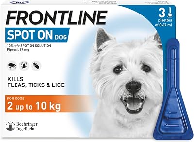 Frontline Spot On Flea & Tick Treatment Small Dog 2-10kg 3 Pipettes