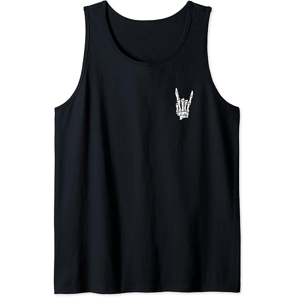 Heavy Metal Rock On Skeleton Hand Cutout Tank Top Camisa Sin