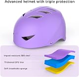 ValueTalks Kids Helmet & Pads Set Age 5-12 Purple Bike Skateboard Scooter view 2