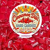 Cinnamon Discs Hard Candies - (1 Pound Bag) of Individually Wrapped Red Cinnamon Candy Disks.(16oz.)