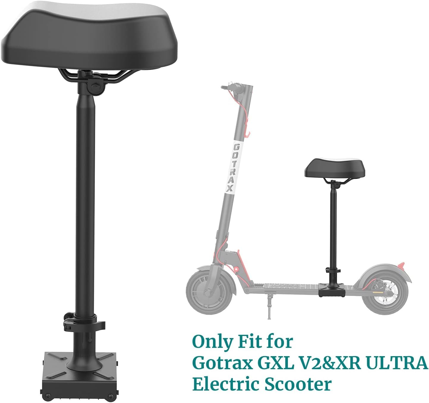 Gotrax Saddle Basic Electric Scooter Seat Only for GXL V2 XR Ultra E Scooter, Comfortable and Adjustable Shockproof Scooter Seats Attachment Black