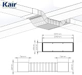 Kair Rectangular Flexible Bend 204x60mm Ducting 500mm Length PVC Hose view 2
