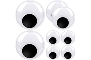JREMREO 8 Pcs Assorted Sizes Self-Adhesive Googly Eyes, Large Wiggle Eyes for DIY Crafts, Big Fake Eye for Halloween Christmas Decorations, Scrapbooking, Kids' Stick-On Craft Eyes Creative Project