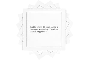 Five Star Napkins 40th Birthday Quotes White Cotton Cocktail Napkins, Beverage Napkins, Bar Napkins, Cloth Napkins, Party Nap