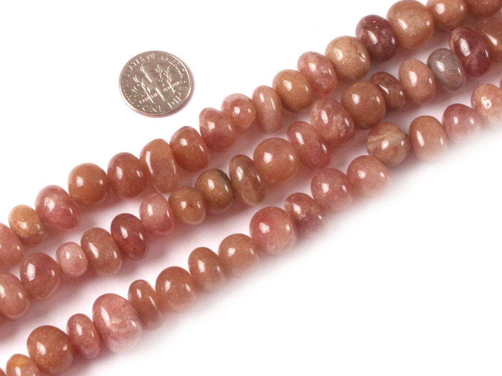 Sweet & Happy Girl's Store 8-10x12-14mm Potato Shape Gemstone Strawberry Crystal Rock Beads Strand 15 Inch Jewellery Making Beads