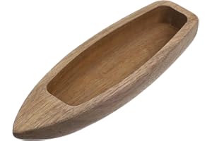 HOLIBANNA Wooden Boat Ornament Unfinished Natural Wood Boat Model Nautical Fishing Boat Canoe for DIY Craft Home Office Table Decoration Beach Coastal