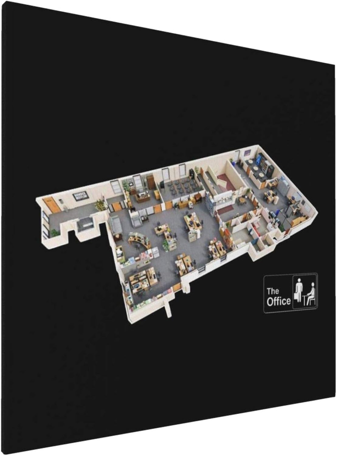 1007 Canvas Prints Wall Art Paintings(20x20in) The Office Dunder Mifflin Floor Plan Pictures Home Office Decor Framed Posters & Prints