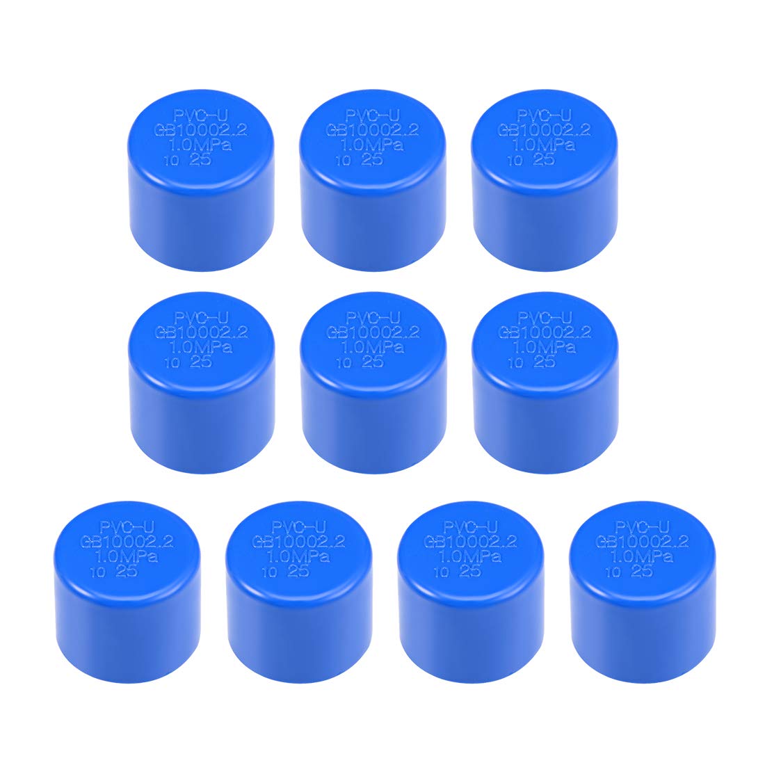 sourcing map 25mm Schedule 25 PVC Pipe Cap Fitting, Slip End Caps DWV(Drain Waste Vent) Irrigation Swimming Pool Sound Deadening, Blue 10Pcs